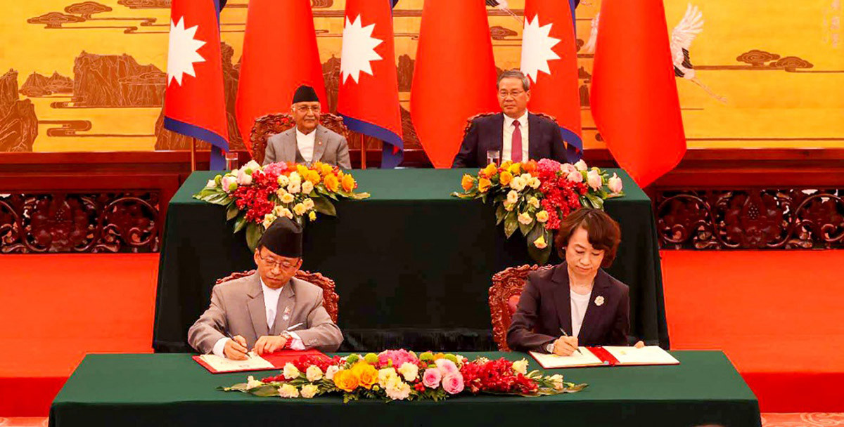 नेपाल र चीनबीच आठ सहमतिपत्रमा हस्ताक्षर