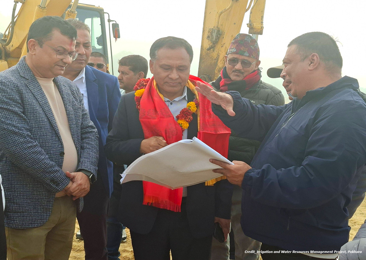 रूपाताल संरक्षण आयोजनाको बाँध निर्माणमा मन्त्री र महानिर्देशकको अनुगमन : बाँध निर्माण समयमै सम्पन्न गर्न निर्देशन